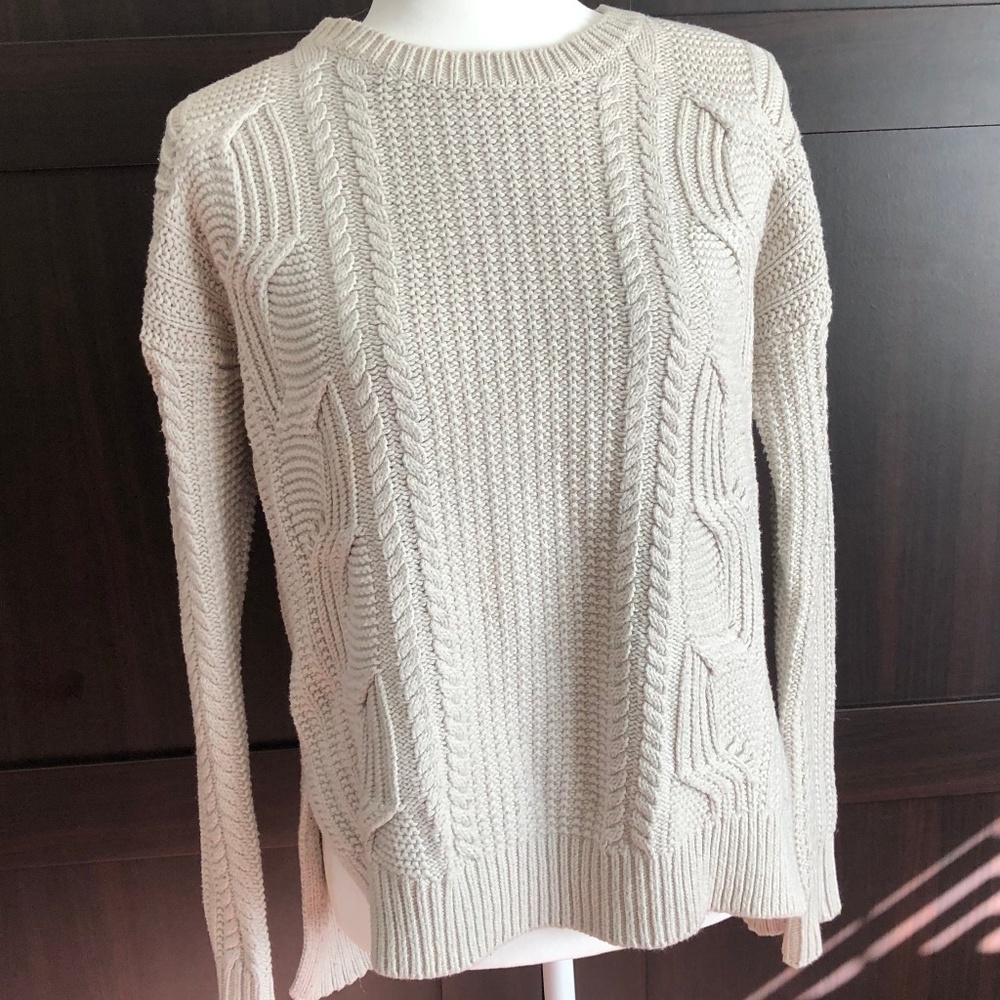 Thick Cream GAP Cable Knit Sweater